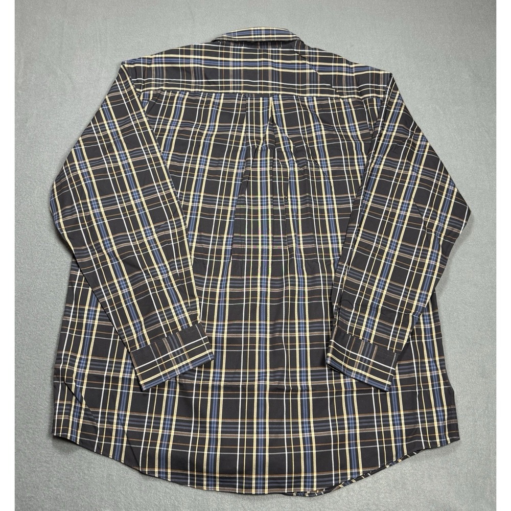 Orvis Button Shirt Mens Large Heavyweight Brushed Twill Dark Tartan Plaid - Picture 5 of 7
